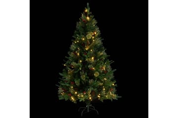 juletræ med LED-lys og grankogler 150 cm PVC & PE grøn - Boligtilbehør - Julepynt & højtidsdekorationer - Juelpynt og juledekoration
