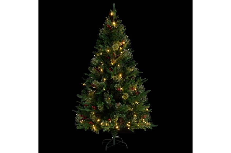 juletræ med LED-lys og grankogler 150 cm PVC & PE grøn - Boligtilbehør - Julepynt & højtidsdekorationer - Juelpynt og juledekoration