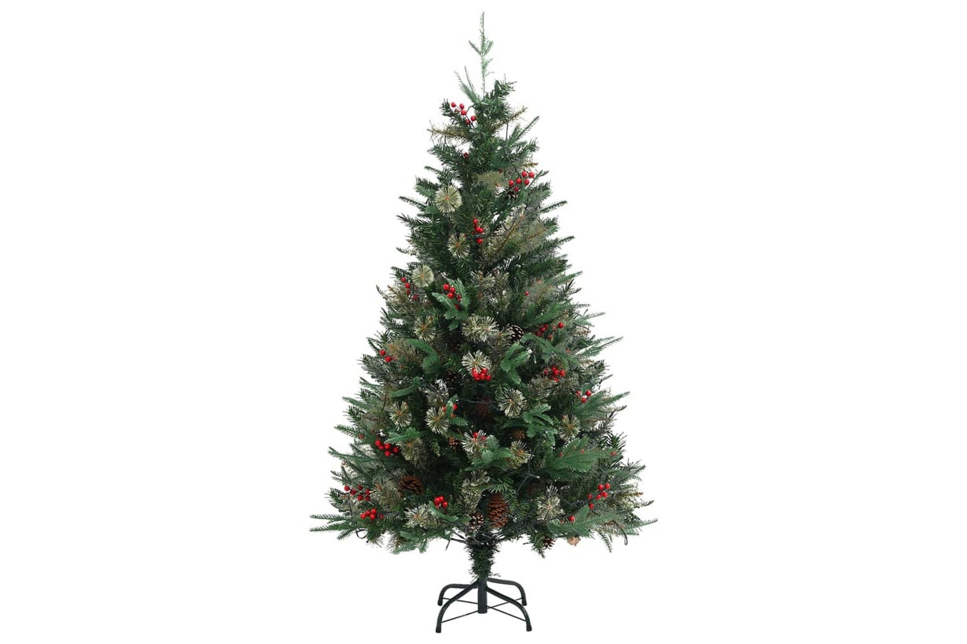 juletræ med LED-lys og grankogler 150 cm PVC & PE grøn - Boligtilbehør - Julepynt & højtidsdekorationer - Juelpynt og juledekoration