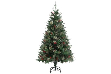 juletræ med LED-lys og grankogler 150 cm PVC & PE grøn - Boligtilbehør - Julepynt & højtidsdekorationer - Juelpynt og juledekoration