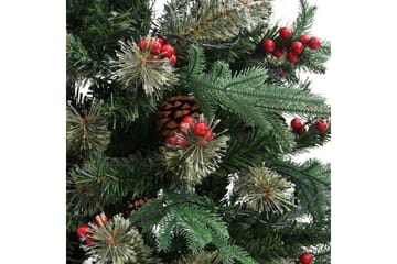 juletræ med LED-lys og grankogler 150 cm PVC & PE grøn - Boligtilbehør - Julepynt & højtidsdekorationer - Juelpynt og juledekoration