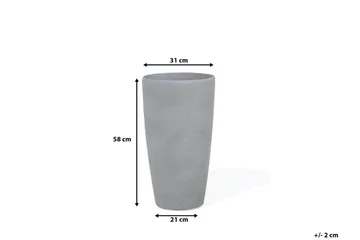 Abdera Krukke 31 cm - Grå - Have - Havearbejde & dyrkning - Dyrkning - Urtepotteskjulere & blomsterkrukker - Store blomsterkrukker