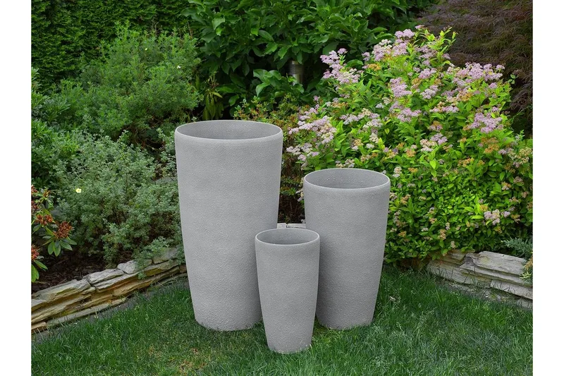 Abdera Krukke 31 cm - Grå - Have - Havearbejde & dyrkning - Dyrkning - Urtepotteskjulere & blomsterkrukker - Store blomsterkrukker