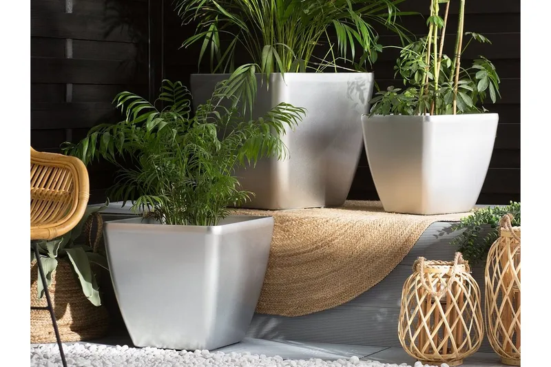 Astras blomsterpotte 48 cm, Sølv