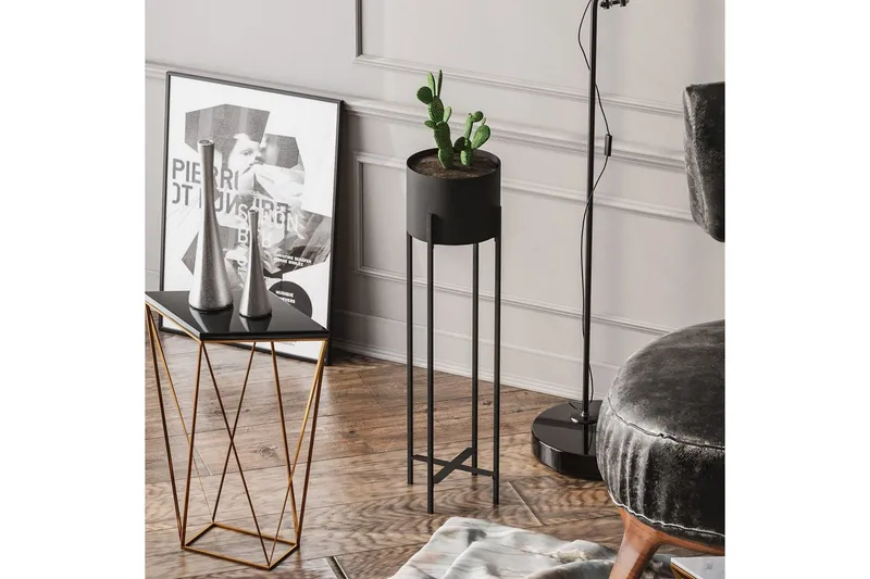 Dekorativ Potte Mirven Sort 23 x 23 x 78 cm - 23 x 23 x 78 cm - Boligtilbehør - Krukker - Vægkrukke