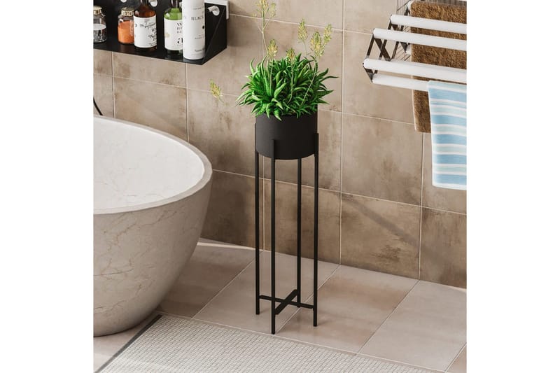 Dekorativ Potte Mirven Sort 23 x 23 x 78 cm - 23 x 23 x 78 cm - Boligtilbehør - Krukker