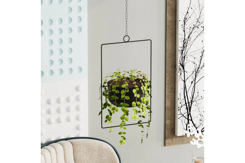 Dekorativ Potte Jathen Sort - Sort - Boligtilbehør - Krukker - Vægkrukke