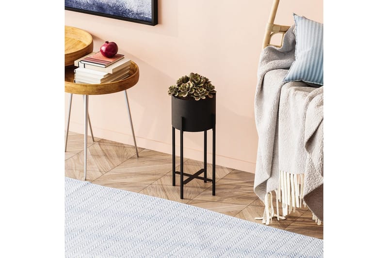 Dekorativ Potte Mirven Sort 23 x 23 x 48 cm - 23 x 23 x 48 cm - Boligtilbehør - Krukker - Vægkrukke