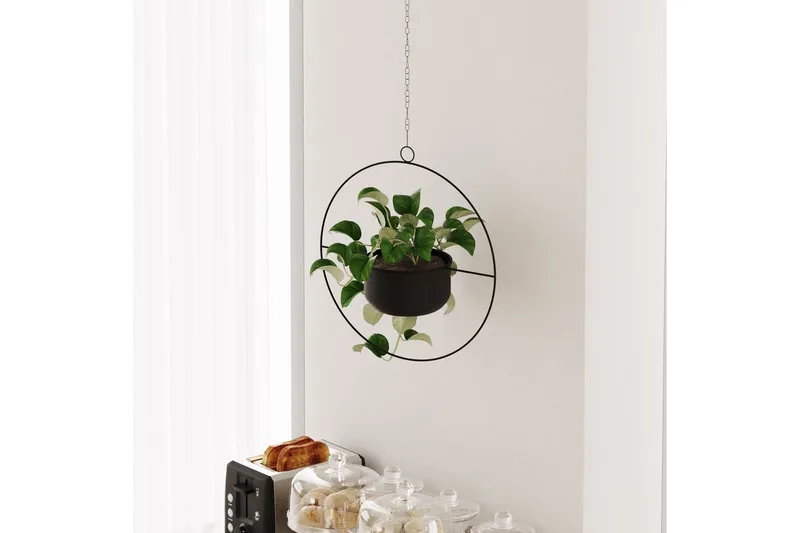 Dekorativ Potte Velmor Sort - Sort - Boligtilbehør - Krukker - Vægkrukke