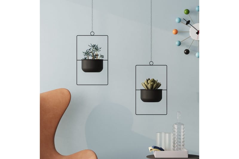 Dekorativ Potte Jathen Sort - Sort - Boligtilbehør - Krukker - Vægkrukke