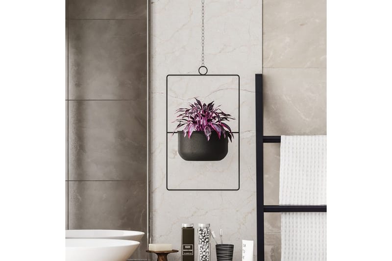 Dekorativ Potte Jathen Sort - Sort - Boligtilbehør - Krukker - Vægkrukke