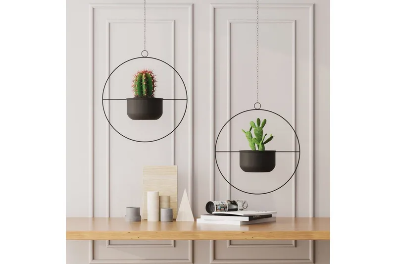 Dekorativ Potte Velmor Sort - Sort - Boligtilbehør - Krukker - Vægkrukke