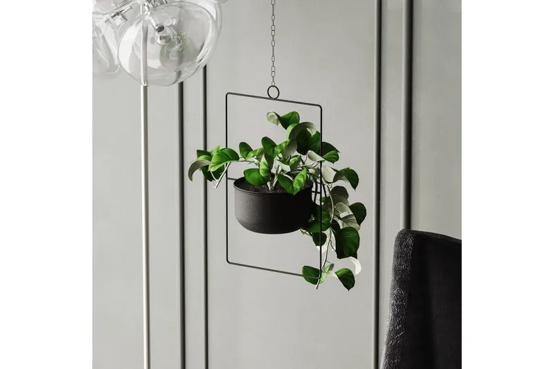 Dekorativ Potte Jathen Sort - Sort - Boligtilbehør - Krukker - Vægkrukke