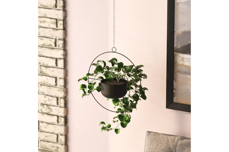 Dekorativ Potte Velmor Sort - Sort - Boligtilbehør - Krukker - Vægkrukke