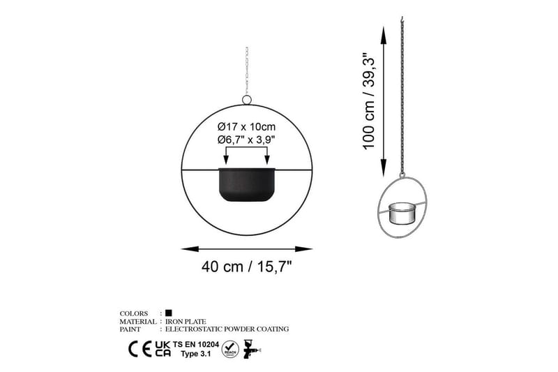 Dekorativ Potte Velmor Sort - Sort - Boligtilbehør - Krukker - Vægkrukke