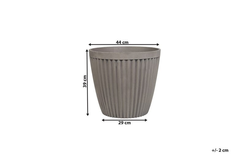 Poka Pot 44 cm - Grå - Have - Havearbejde & dyrkning - Dyrkning - Urtepotteskjulere & blomsterkrukker - Store blomsterkrukker