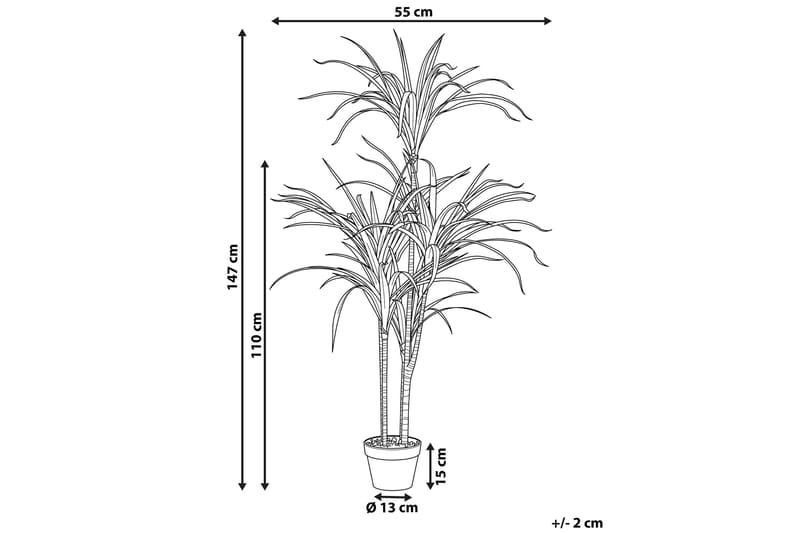 Berden Konstig Potteplante 147 cm Dracaena anita - Grøn - Boligtilbehør - Kunstige planter
