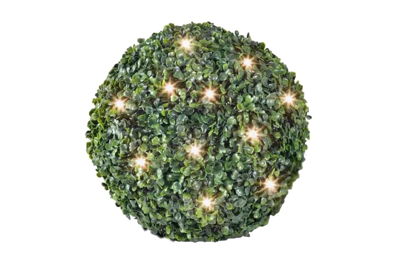 Bold Af Buksbomved, Kunstklippede Blade, 27Cm, Med Led-Kæde - Grøn - Boligtilbehør - Kunstige planter