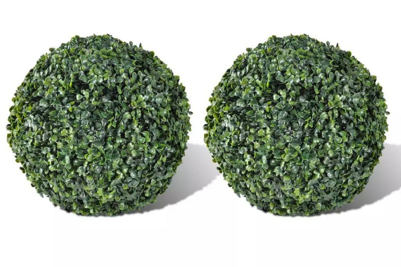 Buksbom Kugle, Kunstige Blad 27Cm 2 Stk - Grøn - Boligtilbehør - Kunstige planter