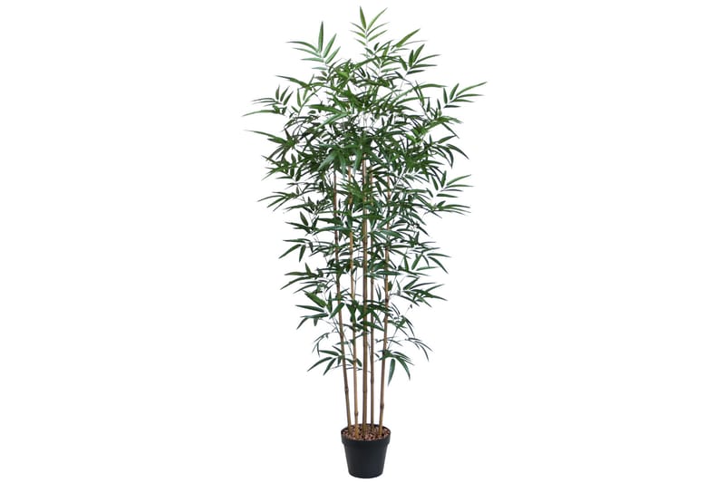 Grøn plante BAMBOO H150cm 5 grene sort gryde - Balkonblomster - Kunstige planter