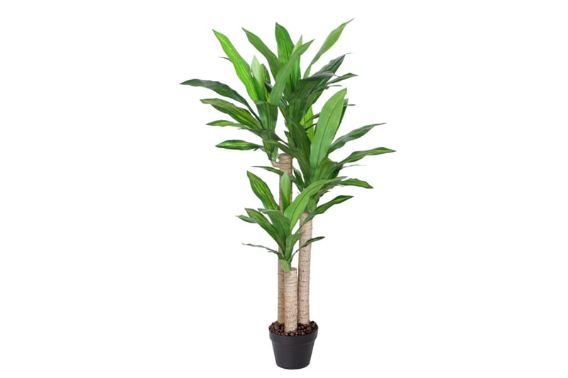 Grøn plante DRACAENA H125cm 3 grene sort krukke - Balkonblomster - Kunstige planter