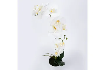Hvid Orkidé 51 cm på Hvid Krukke - Boligtilbehør - Kunstige planter