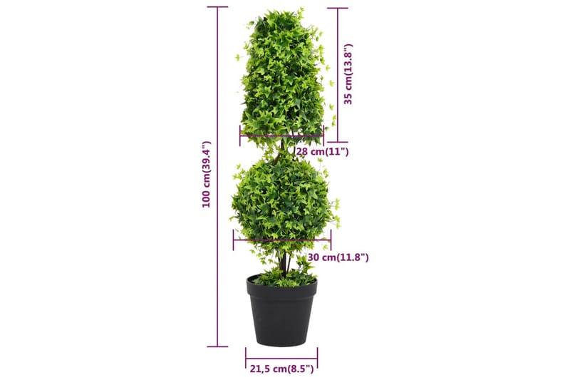 kunstig buksbom med krukke 100 cm grøn - Grøn - Boligtilbehør - Kunstige planter