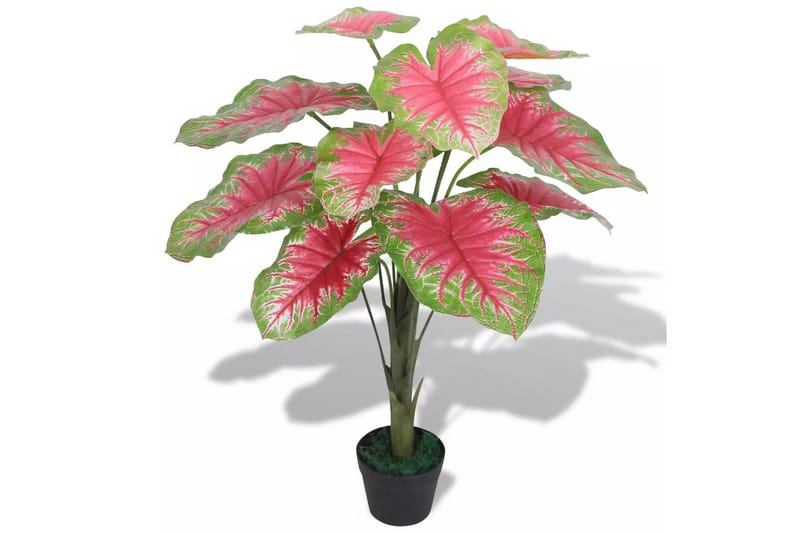 Kunstig Caladium-Plante Med Urtepotte 70 Cm Grøn Og Rød - Flerfarvet - Balkonblomster - Kunstige planter