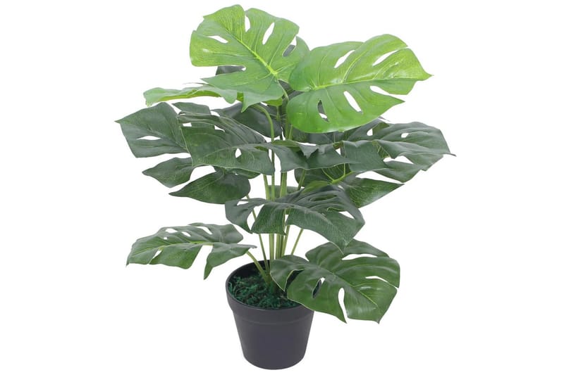 Kunstig Monstera-Plante Med Potte 45 Cm Grøn - Flerfarvet - Balkonblomster - Kunstige planter