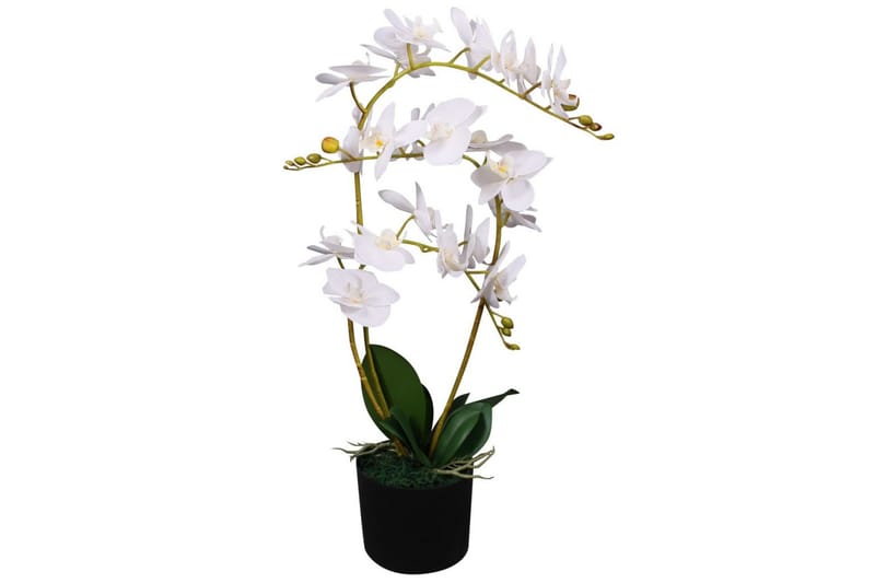 Kunstig Orkidéplante Med Urtepotte 65 Cm Hvid - Flerfarvet - Balkonblomster - Kunstige planter