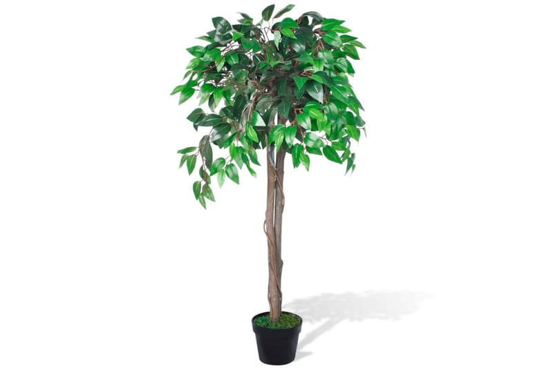 Kunstig Plante Ficus Træ Med Potte 110 Cm - Grøn - Balkonblomster - Kunstige planter