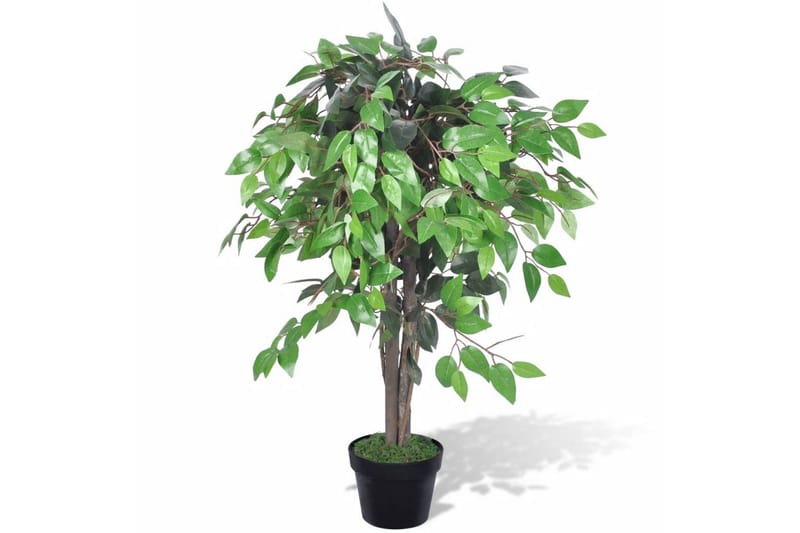 Kunstig Plante Ficus Træ Med Potte 90 Cm - Grøn - Balkonblomster - Kunstige planter