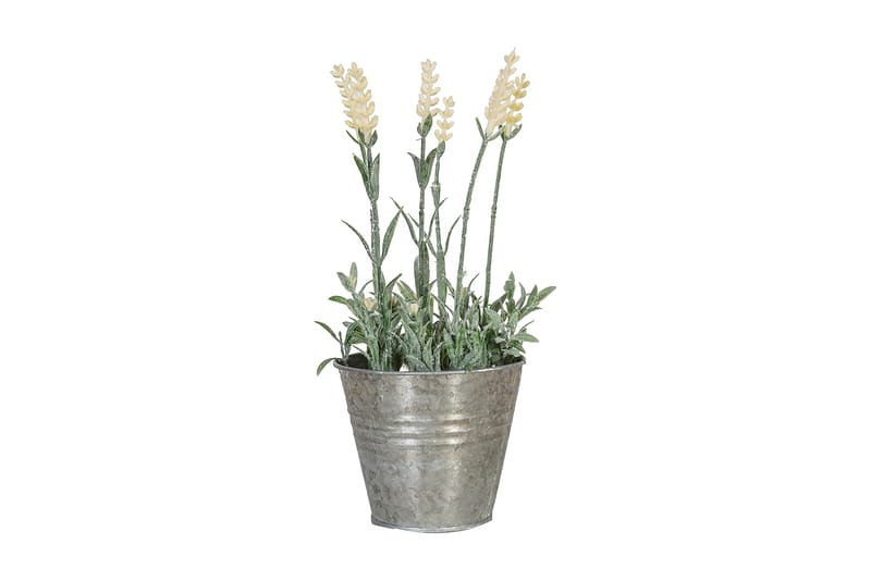 Kunstplante in Garden Lavendel i krukke 25 cm - Hvid - Balkonblomster - Kunstige planter