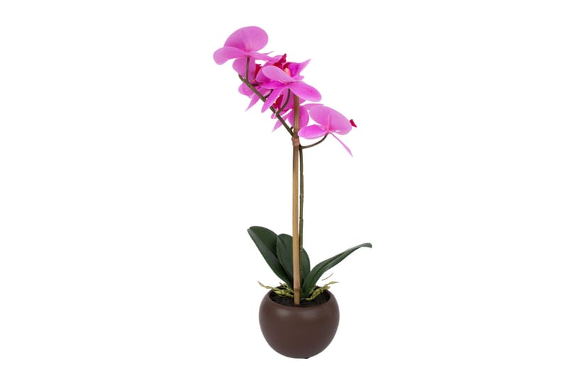Lila Orkidé 46 cm på Sort Krukke - Balkonblomster - Kunstige planter