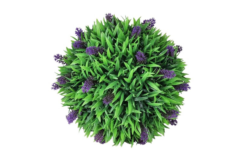 Sæt Med 2 Kunstige Buksbom Bolden Med Lavendel 36 Cm - Grøn - Balkonblomster - Kunstige planter