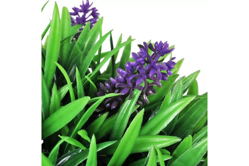Sæt Med 2 Kunstige Buksbom Bolden Med Lavendel 36 Cm - Grøn - Boligtilbehør - Kunstige planter