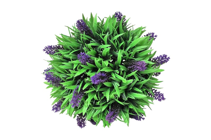 Sæt Med 2 Kunstige Buksbom-Kugler Med Lavendel 28 Cm - Grøn - Boligtilbehør - Kunstige planter