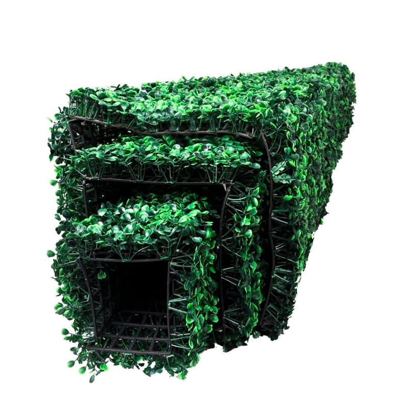 Sæt Med 3 Kunstige Buksbom Pyramide Topiary - Grøn - Boligtilbehør - Kunstige planter