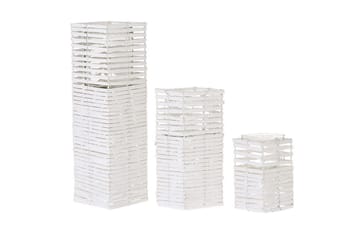Ljusstakar Beliani Marola set om 3 White - Boligtilbehør - Lys & dufte - Lysestager & lanterner