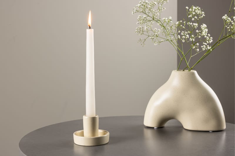 Ceco Lysestage 11x5,6 cm - Beige - Boligtilbehør - Lys & dufte - Lysestager & lanterner - Kandelaber & lysestage bord