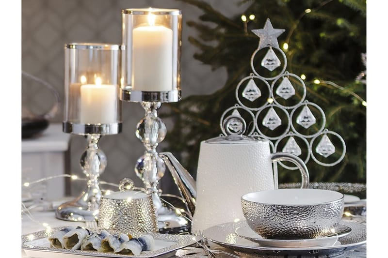 Cotui lysestage 41 cm, Sølv