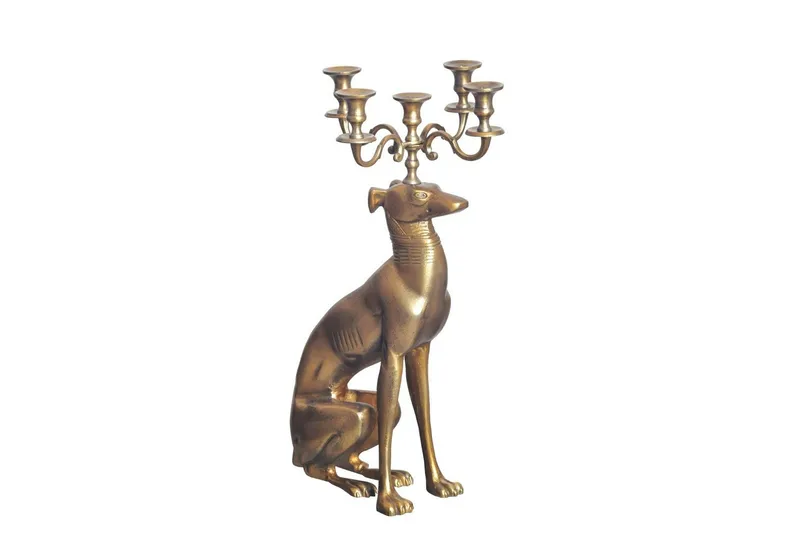 Dekorativ figur Wohnling Lysestage Greyhound Aluminium Moderne, undefined