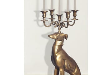 Dekorativ figur Wohnling Lysestage Greyhound Aluminium Moderne - Boligtilbehør - Lys & dufte - Lysestager & lanterner