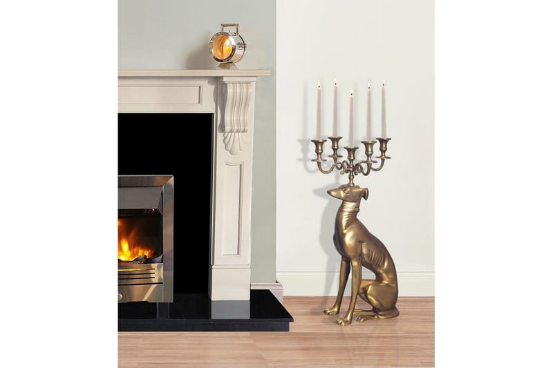 Dekorativ figur Wohnling Lysestage Greyhound Aluminium Moderne - Boligtilbehør - Lys & dufte - Lysestager & lanterner