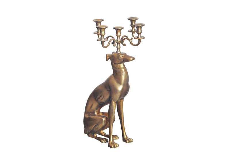 Dekorativ figur Wohnling Lysestage Greyhound Aluminium Moderne - Boligtilbehør - Lys & dufte - Lysestager & lanterner