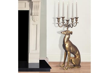Dekorativ figur Wohnling Lysestage Greyhound Aluminium Moderne - Boligtilbehør - Lys & dufte - Lysestager & lanterner