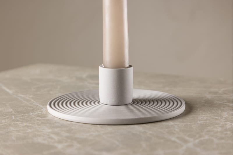 Dian Lysestage 12x4 cm - Grå - Boligtilbehør - Lys & dufte - Lysestager & lanterner - Kandelaber & lysestage bord