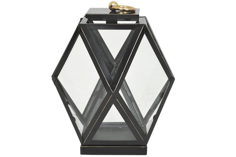 Gondia Lanterne 25 cm - Sort/Messing - Lysestager & lanterner - Dekoration