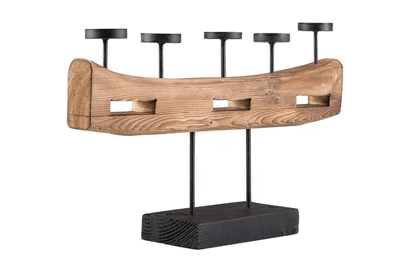 Guatemala lysestage 36 cm, Træ / natur