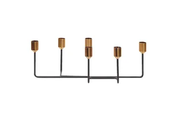 Ljusstake Beliani Bangka Black||GOLD - Boligtilbehør - Lys & dufte - Lysestager & lanterner - Kandelaber & lysestage bord